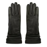 Women's Ruched Elbow Gloves BLACK LEATHER view