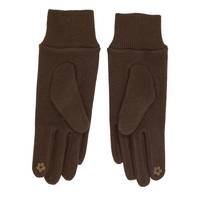 Women's Mixed Yarn Jersey Knit Glove COFFEE view