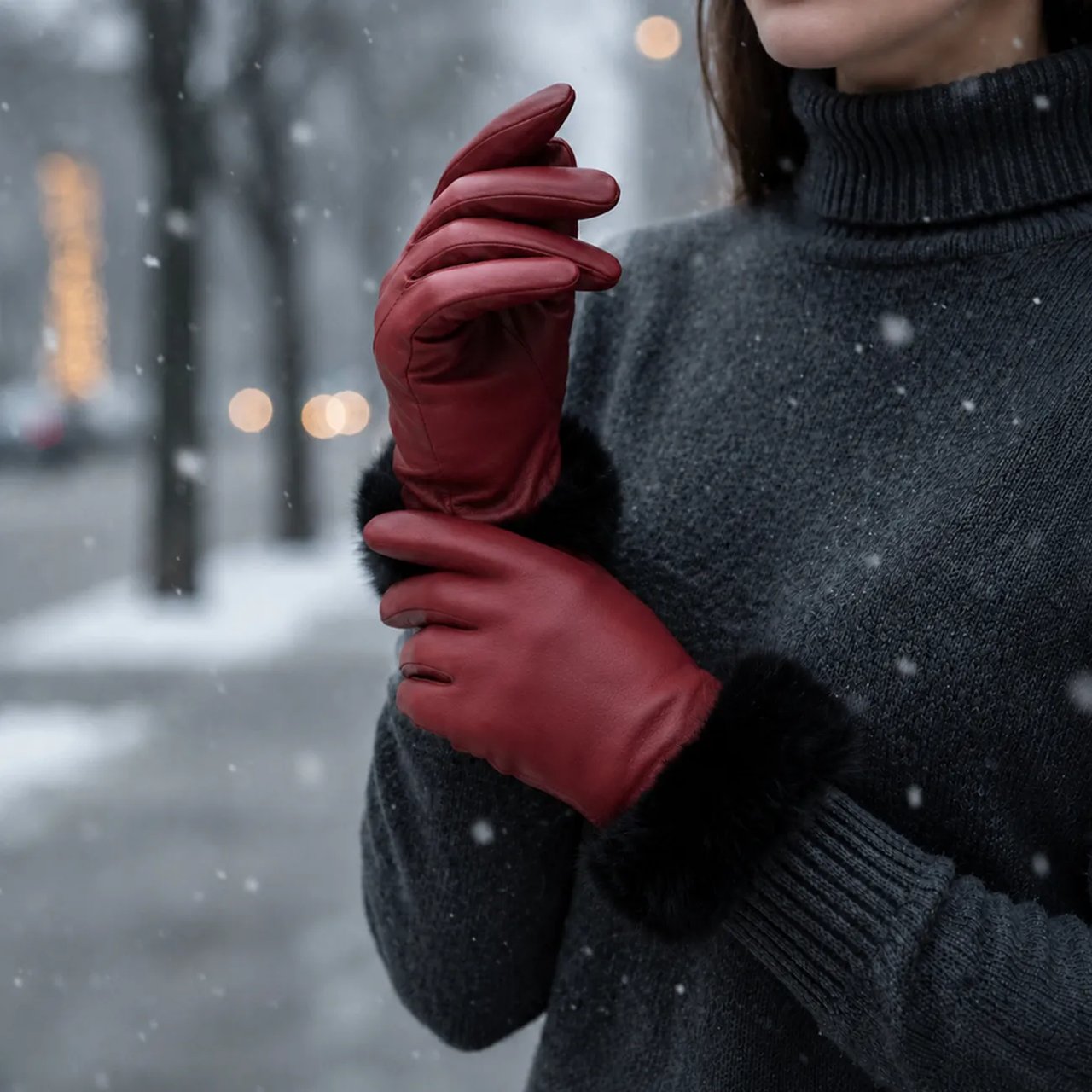 Faux Fur Cuff Gloves