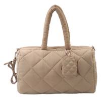 Diamond Quilt Duffle Trolley and Pouch Bag Beige view
