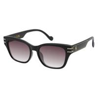 Women's Slim Angular Rectangle Sunglasses BLACK view