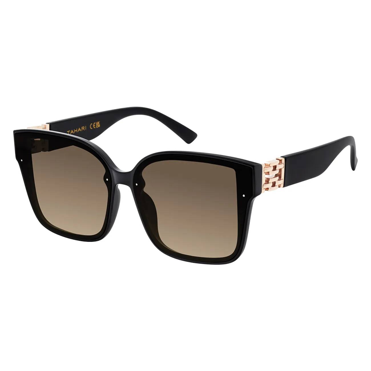Tahari Women's Large Square Metal Trim Sunglasses
