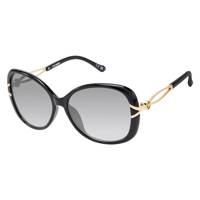 Women's Loli Square Vintage Sunglasses BLACK/GOLD view