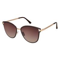 Women's Oval Metal Sunglasses BROWN/GOLD view