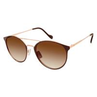Women's Round Sunglasses BROWN GOLD view