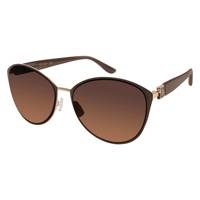 Women's Modified Cat Eye Sunglasses BROWN/GOLD view