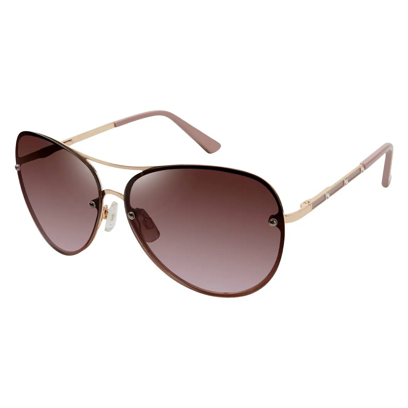Tahari Women's Mix Mat Aviator Arm Detail Sunglasses