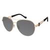 Women’s Open Temple Aviator Metal Sunglasses GOLD/BLACK view