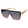 Women's Flat Top Shield Sunglasses GOLD MIX view