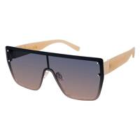 Women's Flat Top Shield Sunglasses GOLD MIX view