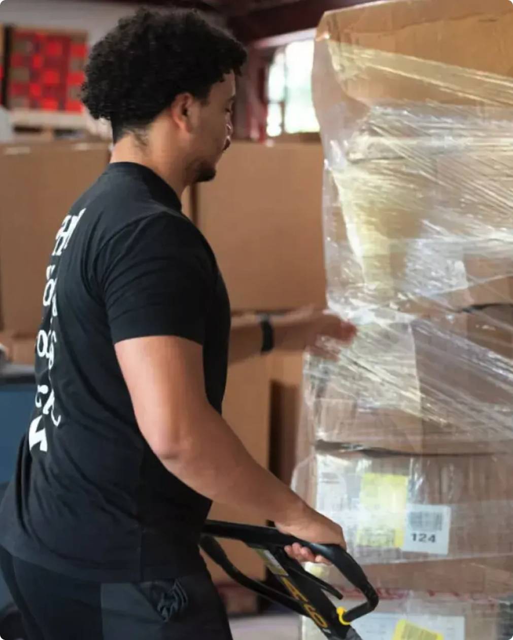 Man working at a warehouse