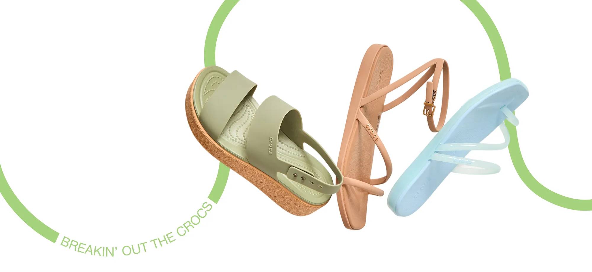 Assortment of 3 different Crocs sandals