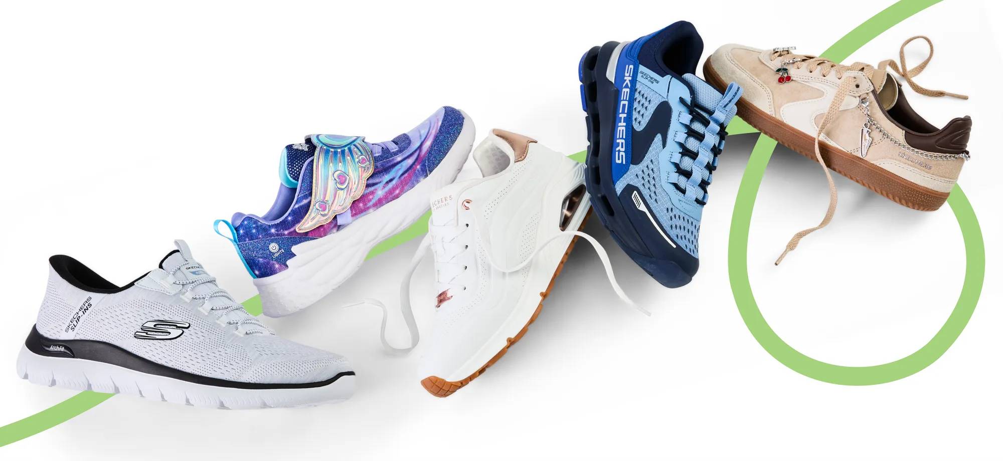Assortment of Skechers sneakers