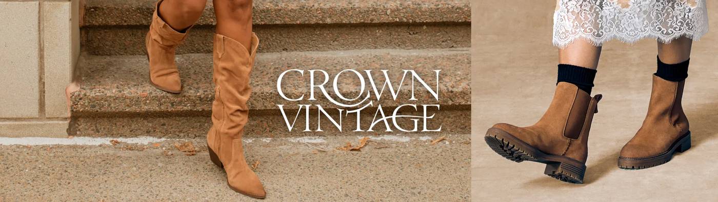 Woman wearing tan Crown Vintage boots