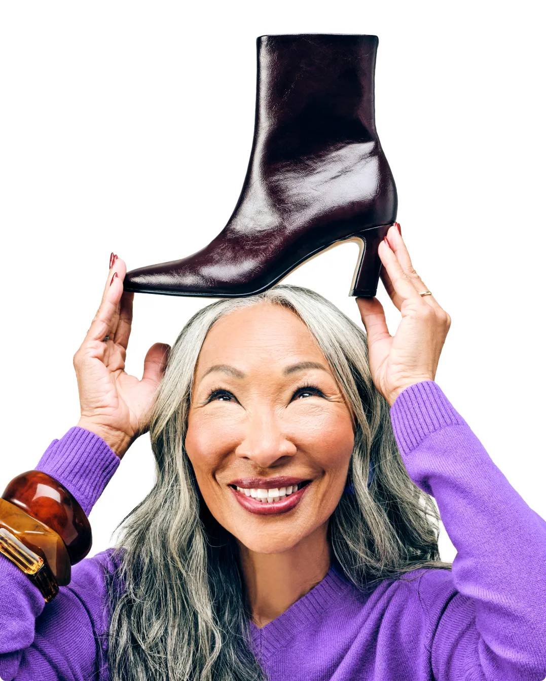 Shop booties | woman with a black bootie