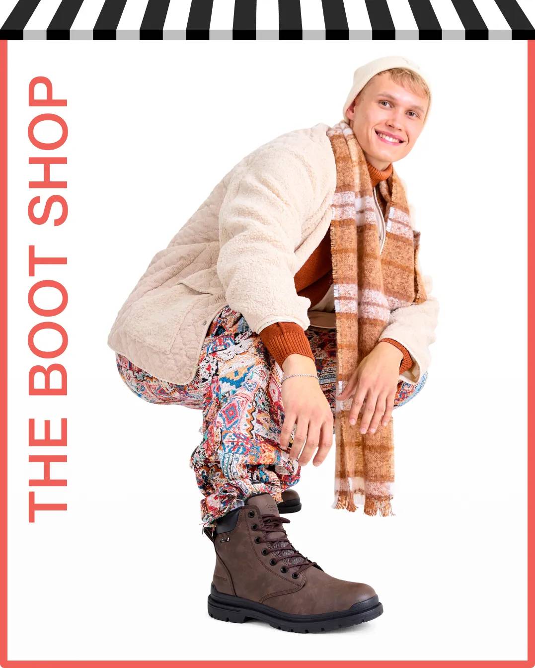 Man wearing brown boots