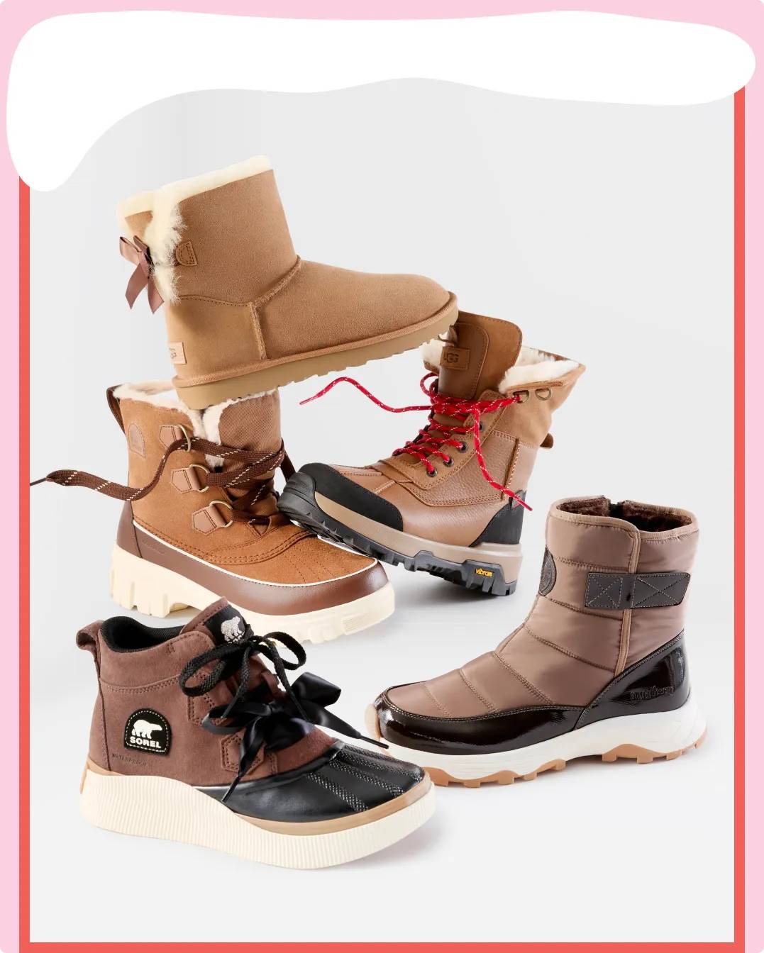 Assortment of brown boots