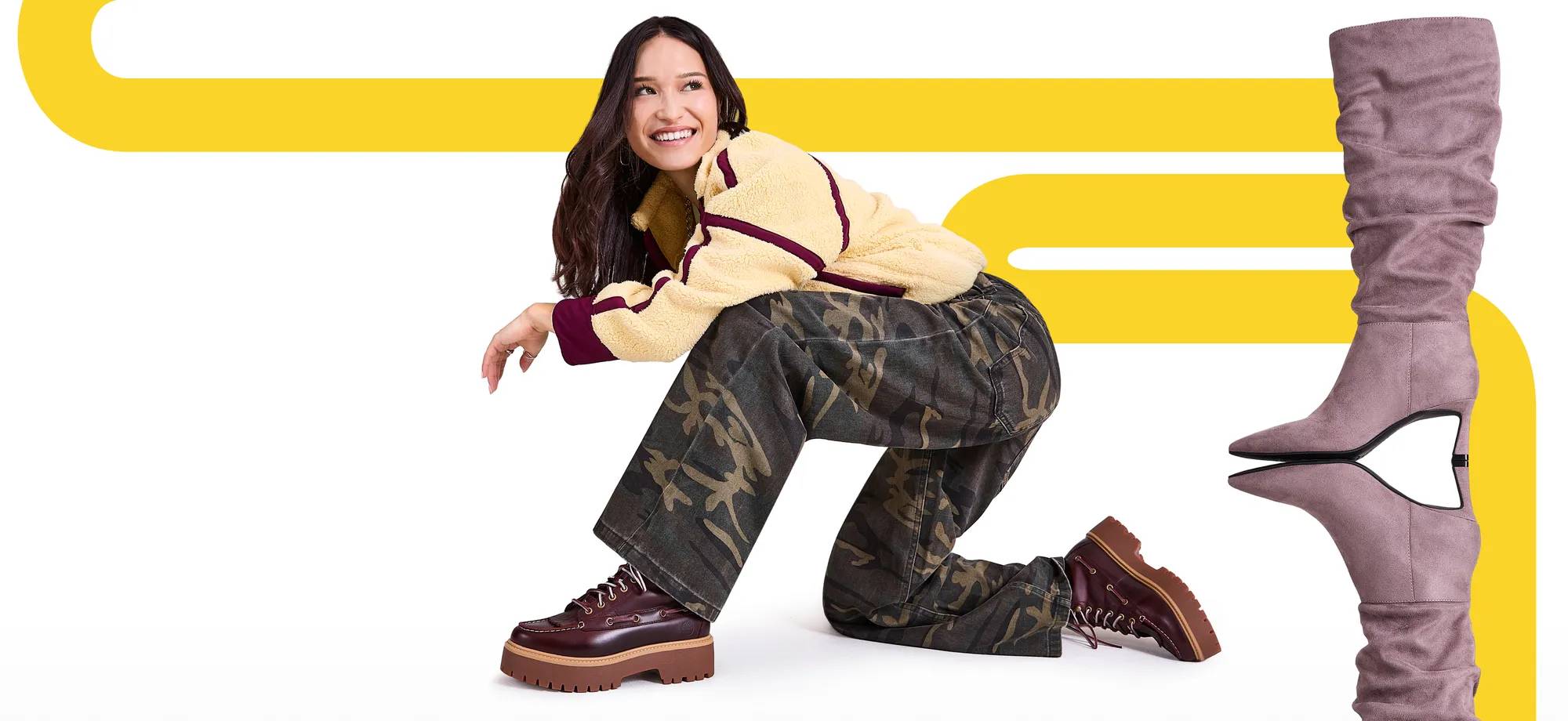 Woman wearing platform boots