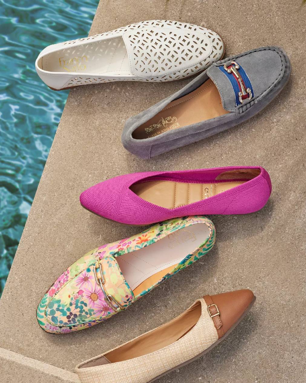 Featuring an assortment of women's comfort flats.