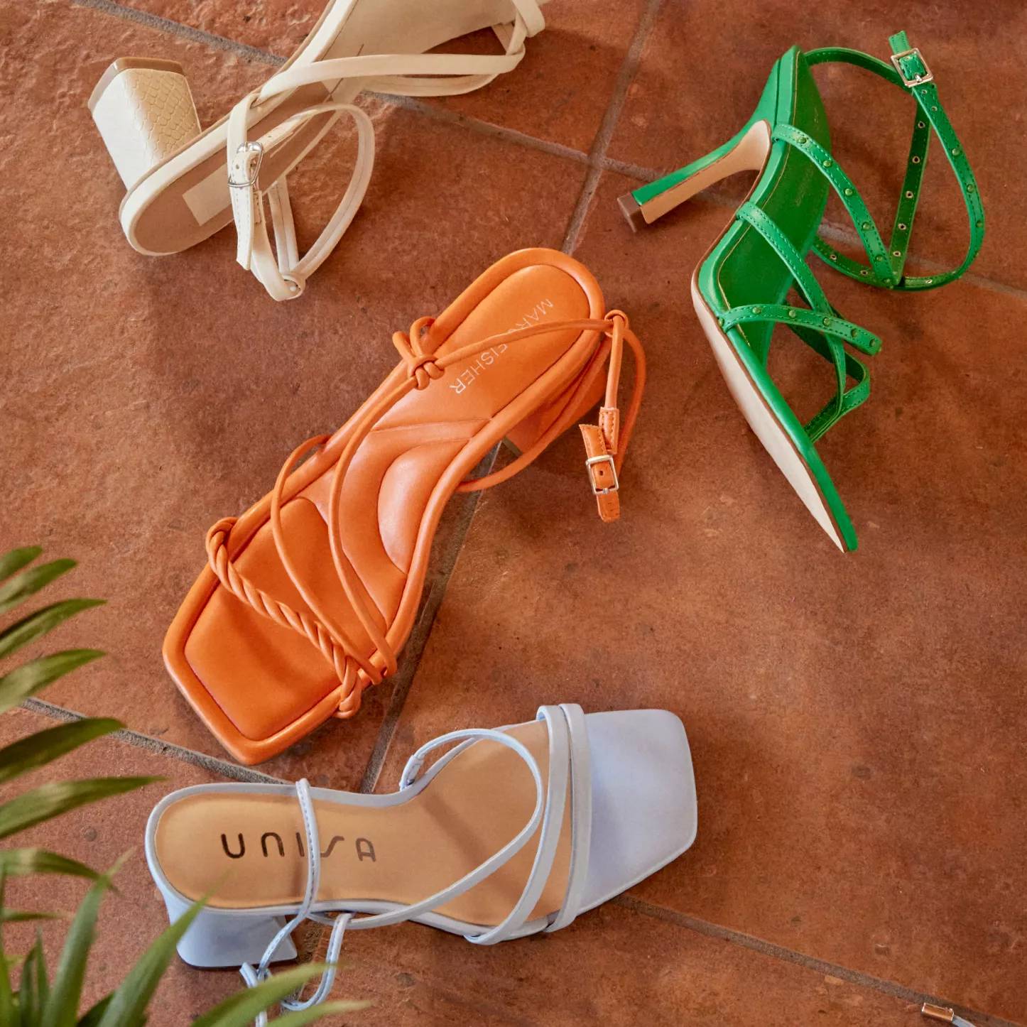 Featuring women's strappy heels.