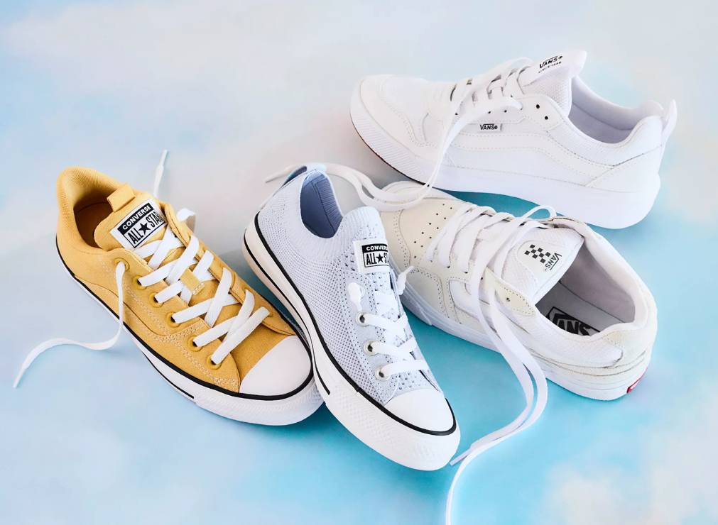 Various types of canvas sneakers