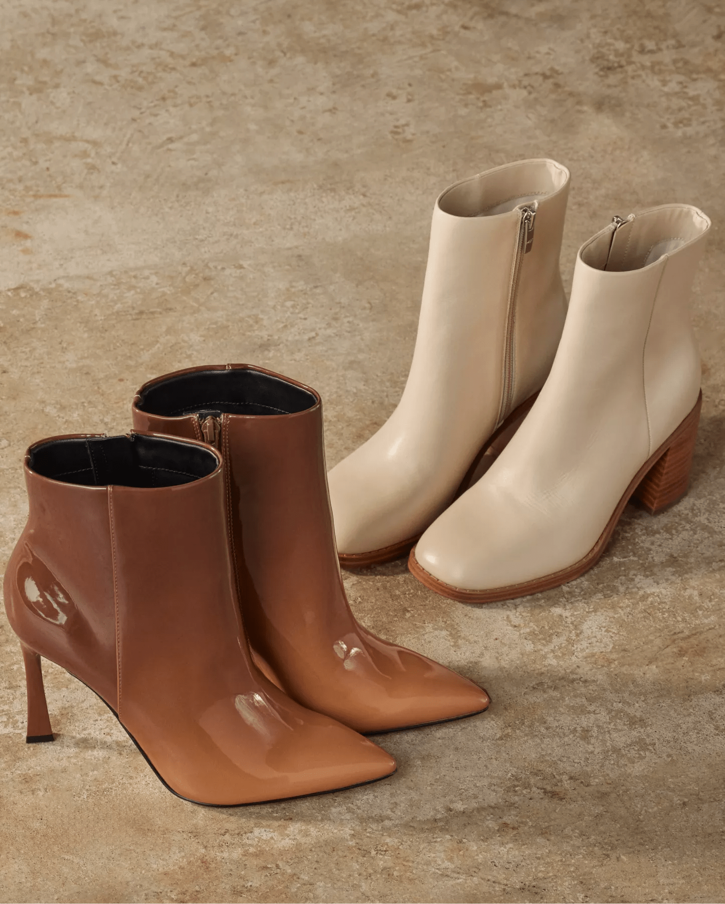 Two pairs of heeled ankle boots
