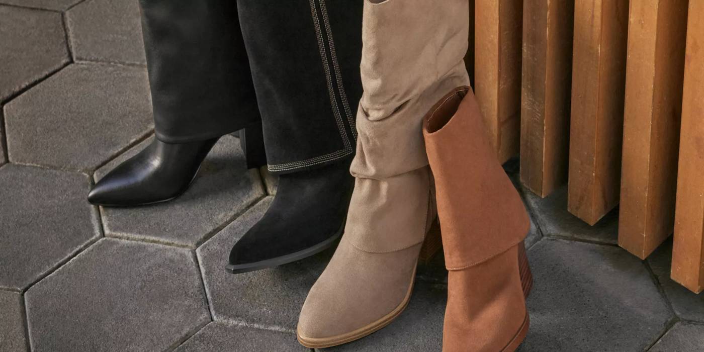 Various women's boots of different heights and colors