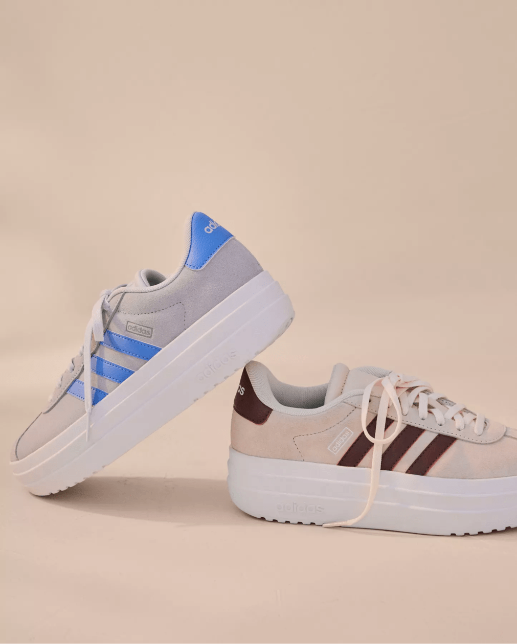 Two platform tennis shoes