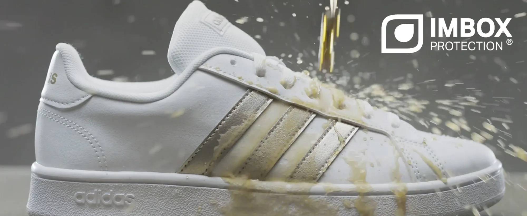 Featuring a shoe getting splashed on by a soda.