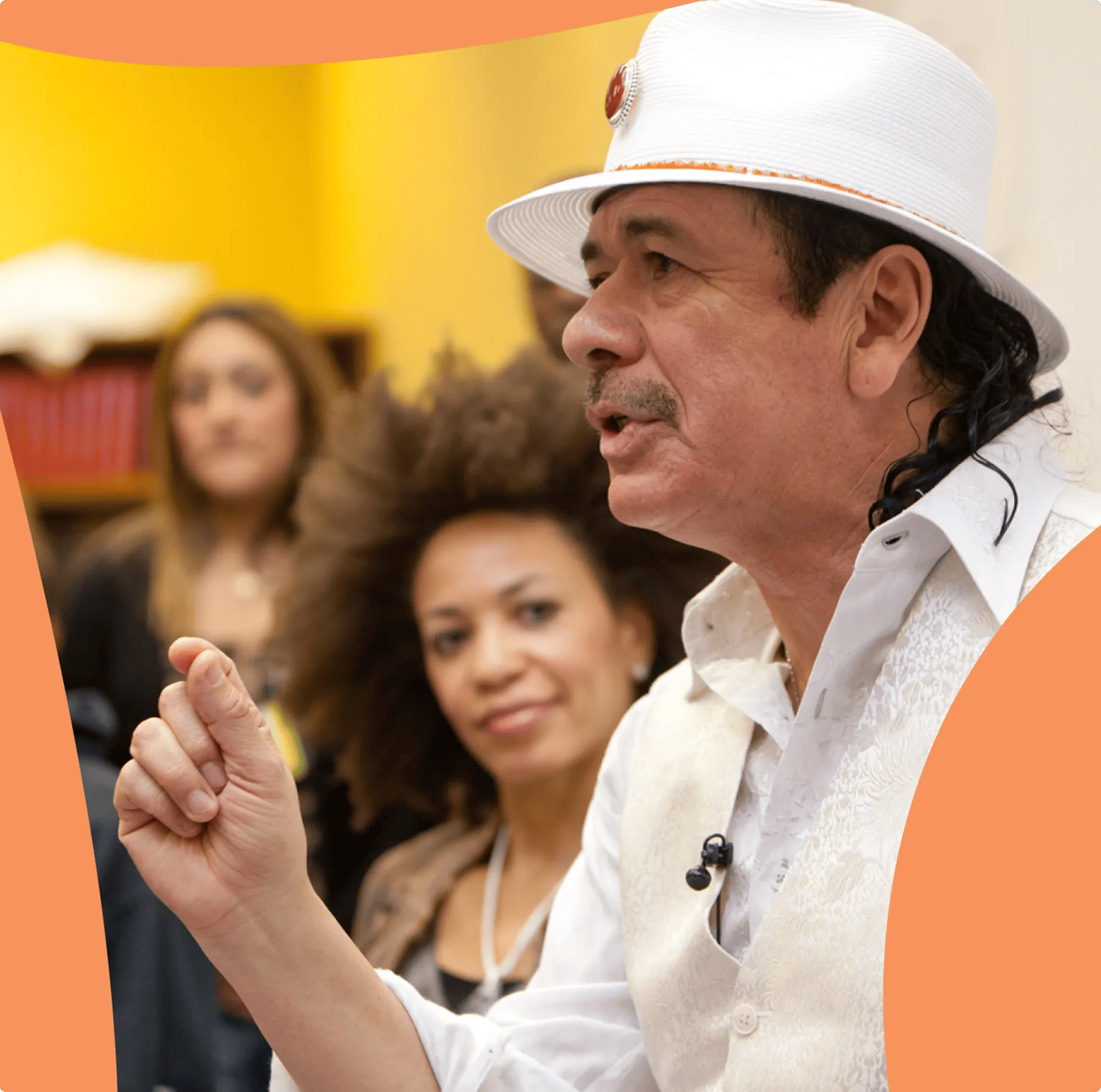 Featuring Carlos Santana speaking.