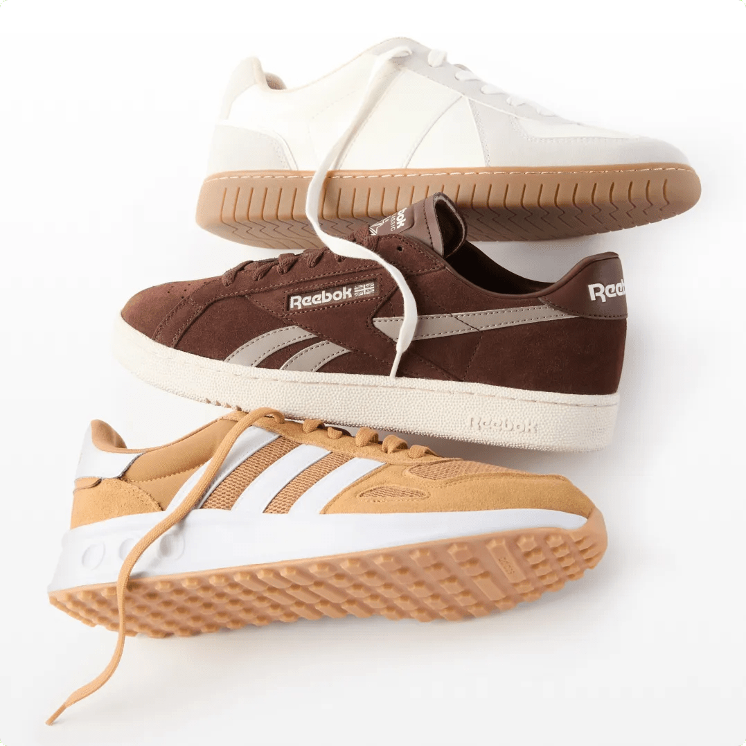 Featuring an assortment of sneakers and tennis sneakers.