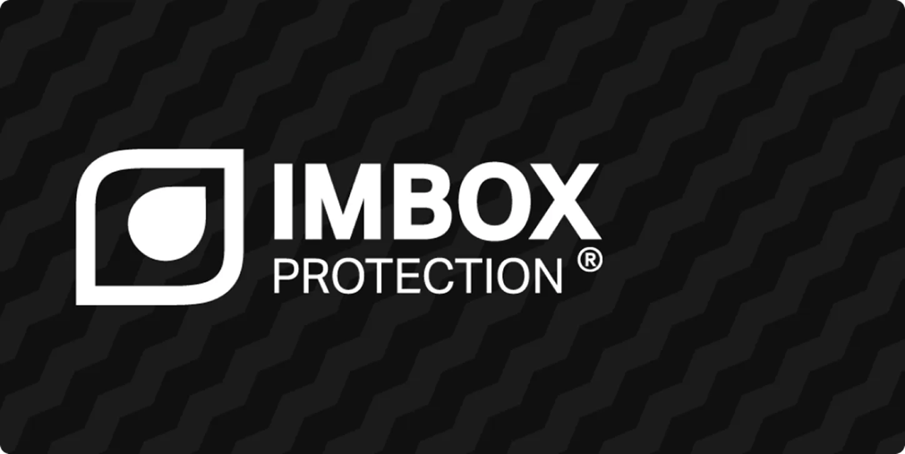 Featuring a black background with text speaking to Imbox.