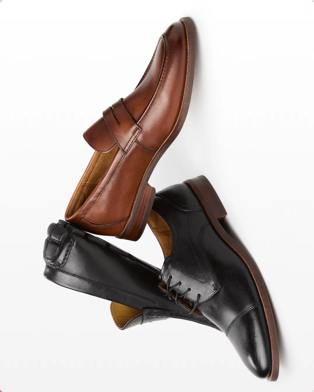 Featuring an few pairs of men's dress shoes.