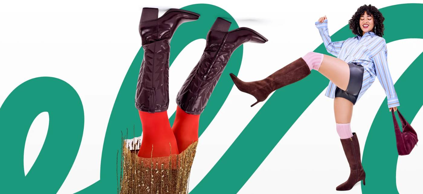 Featuring a women wearing fall boots from DSW.