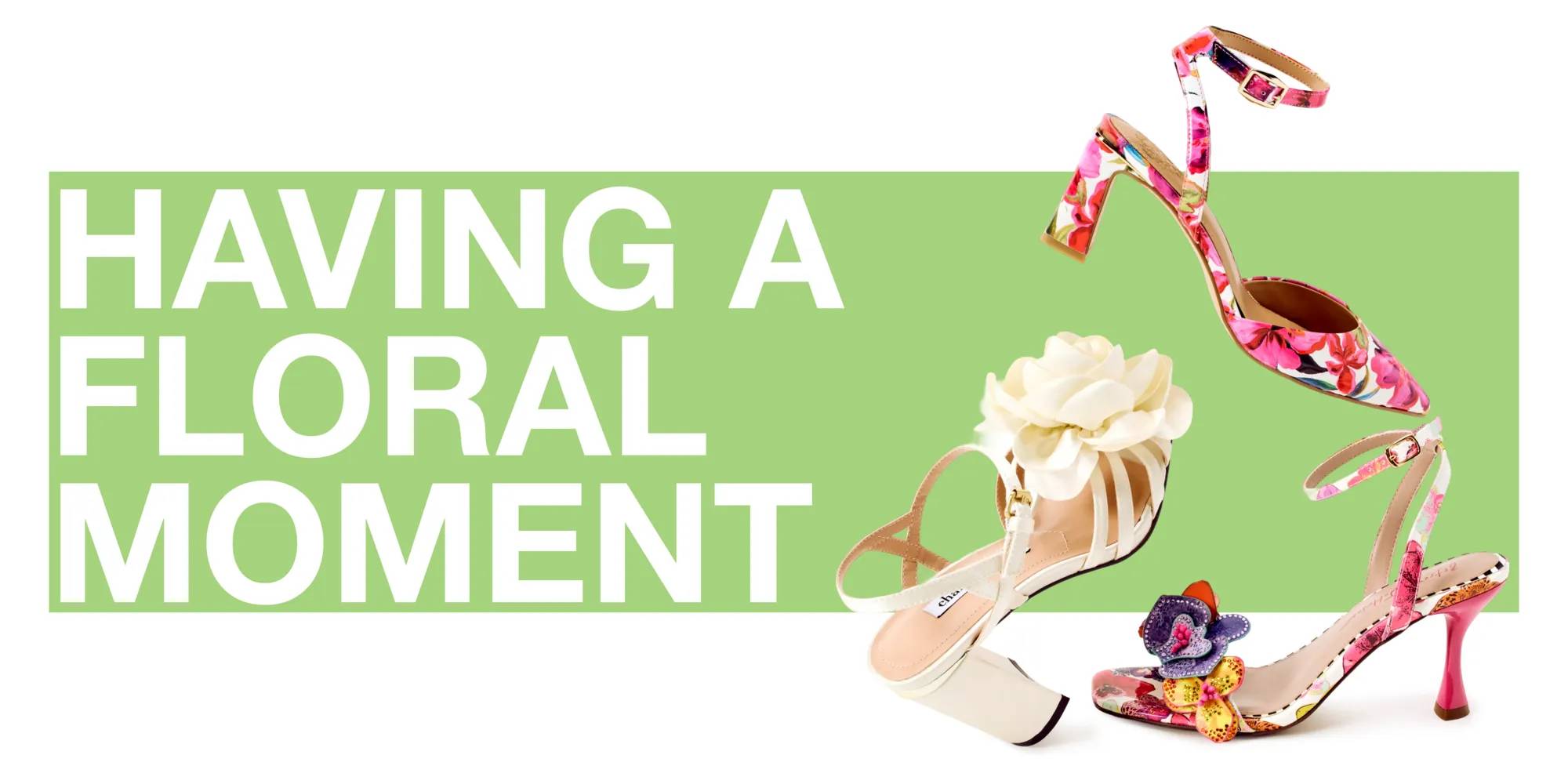 Featuring three different floral heels