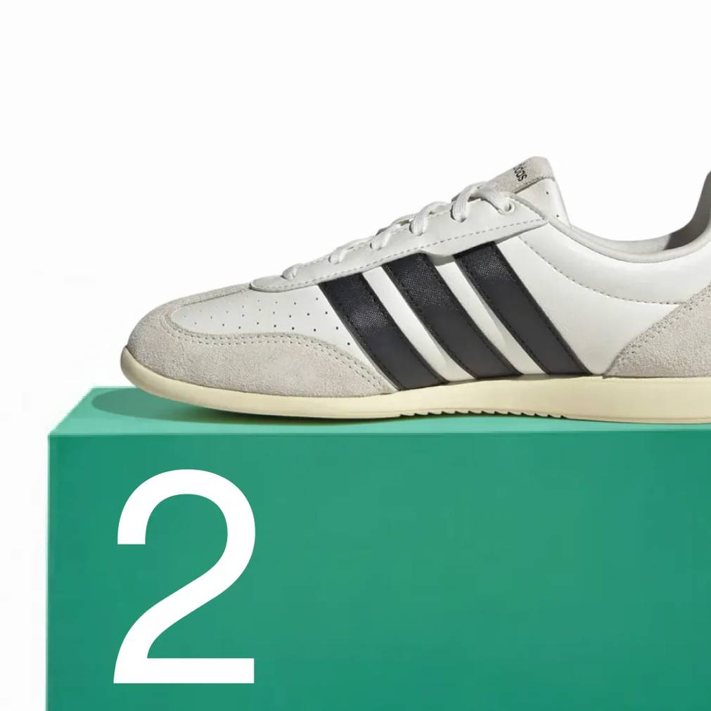 Featuring a women's grey, white and black adidas Barreda Lo sneaker.