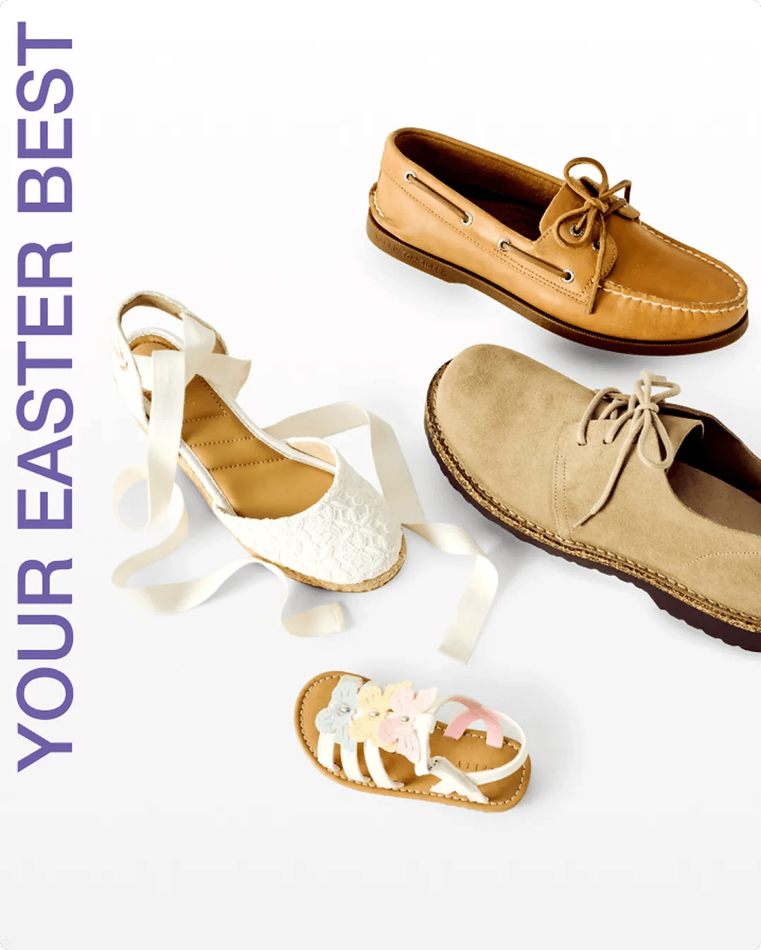 Featuring an assortment of dress shoes for Easter.