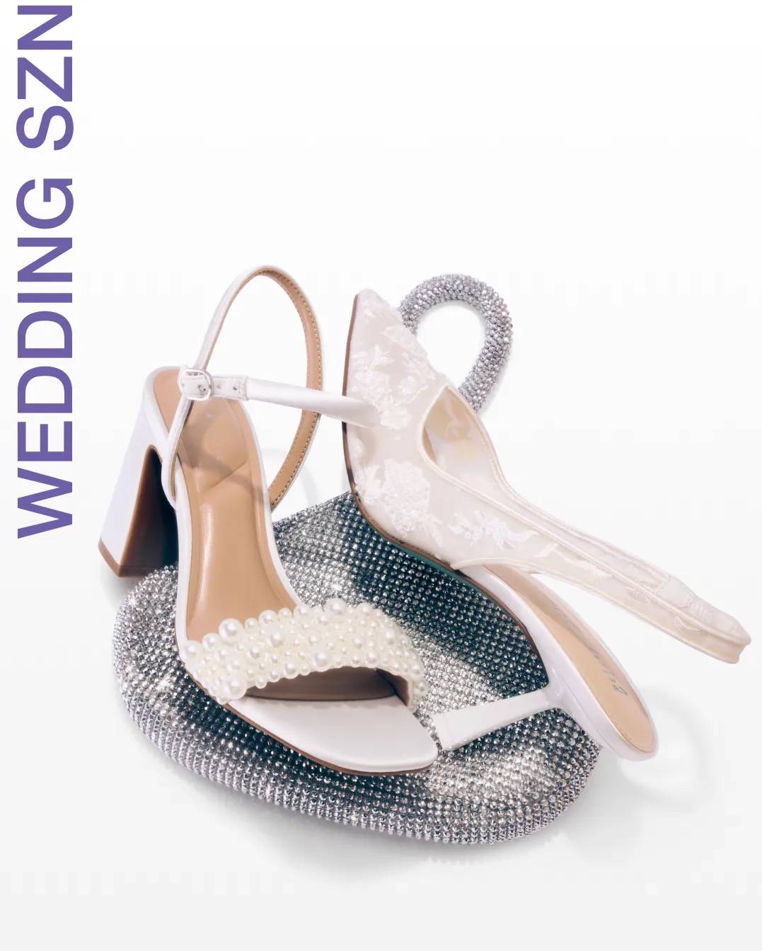 Featuring white bridal shoes.