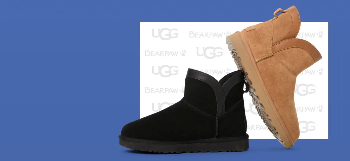 Featuring two pairs of Bearpaw boots.