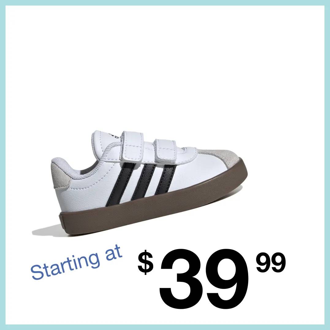 Featuring a kids' court sneaker.