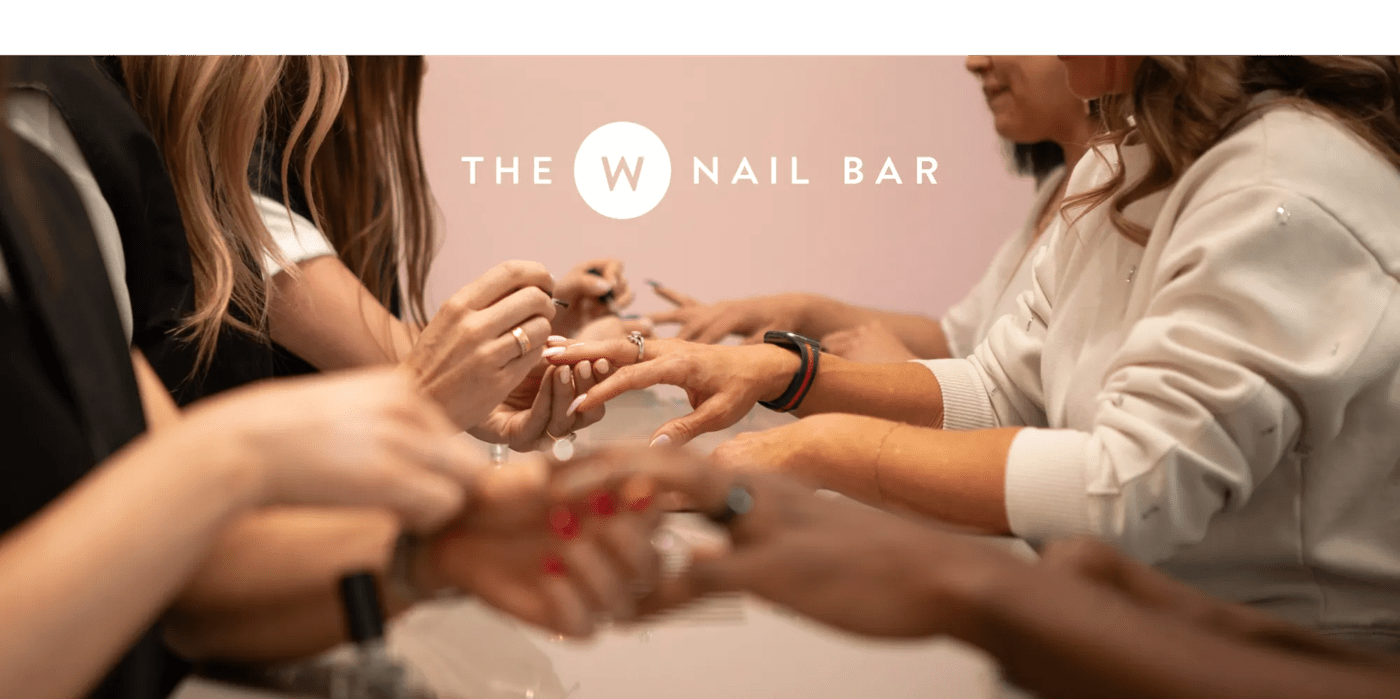 Featuring a handful of women getting their nails done.