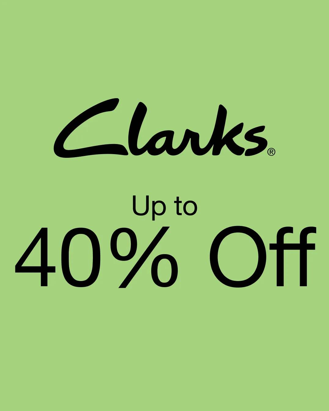 Up to 40% off Clarks