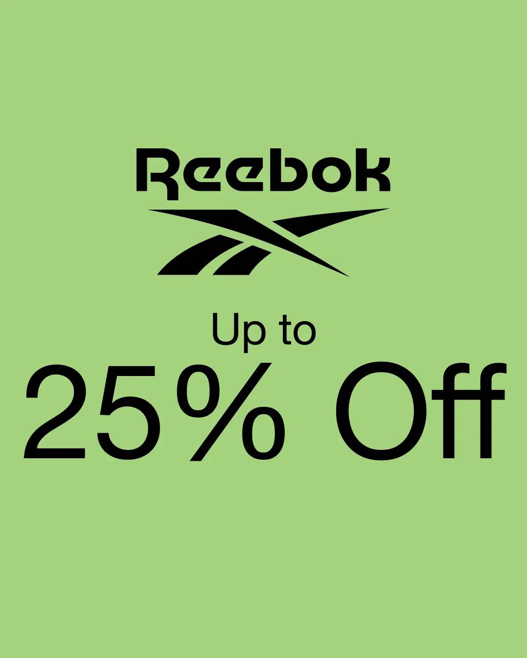 Up to 25% off Reebok