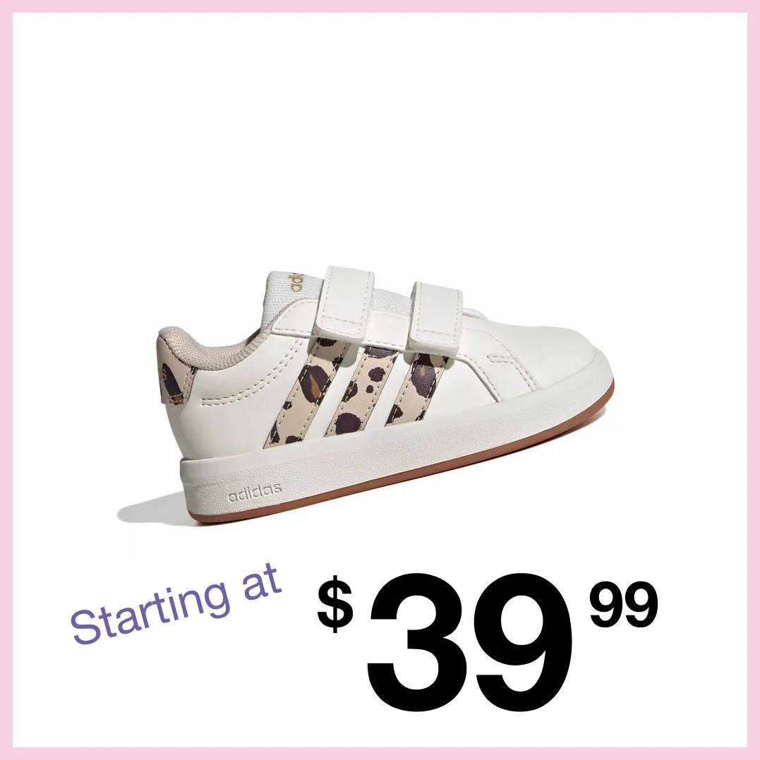 Featuring a kids' court sneaker.