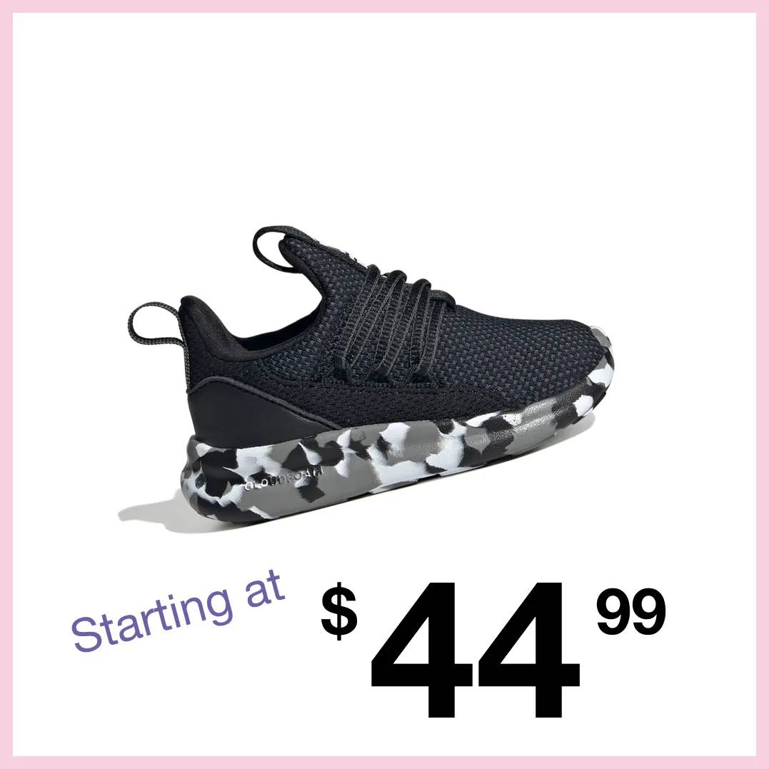 Featuring a kids' running shoes.