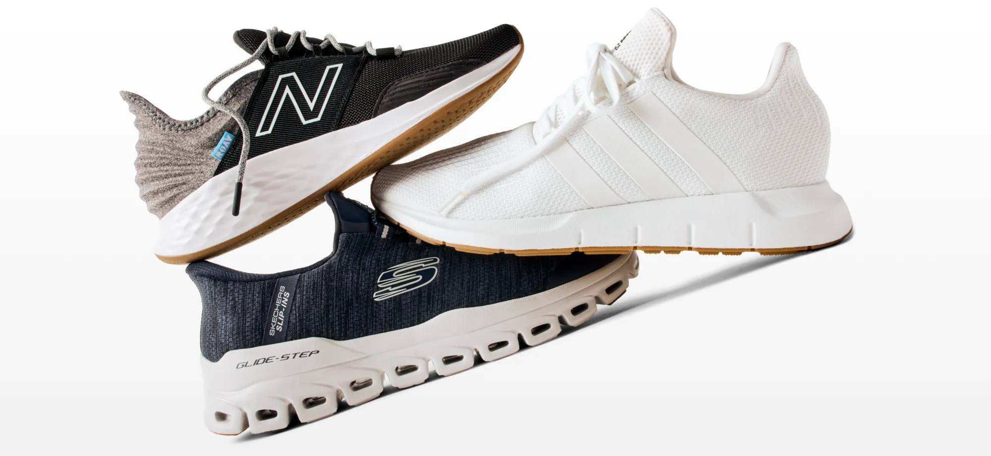 Various assortment of walking shoes