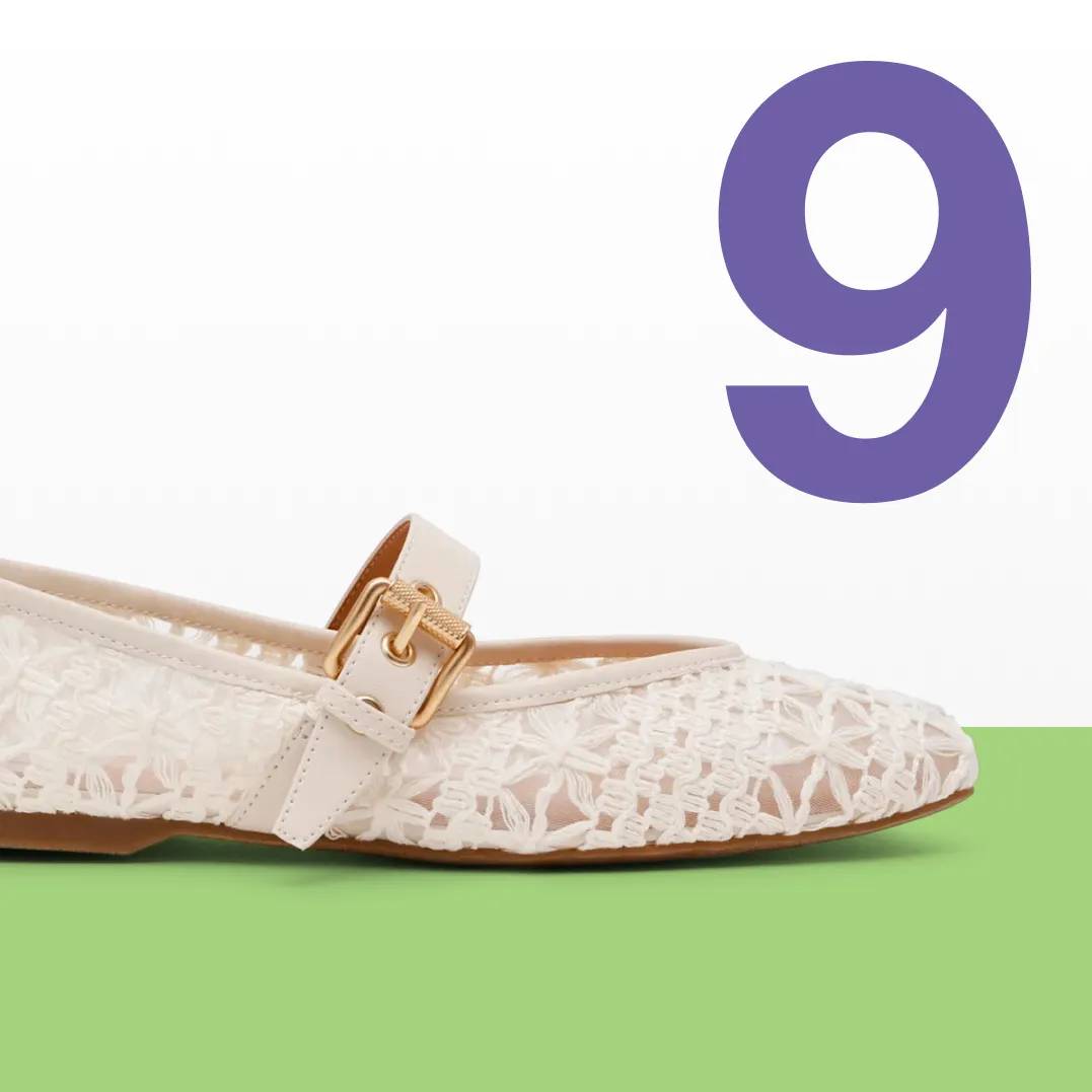 Featuring a white flat from Dolce Vita with latice detail.