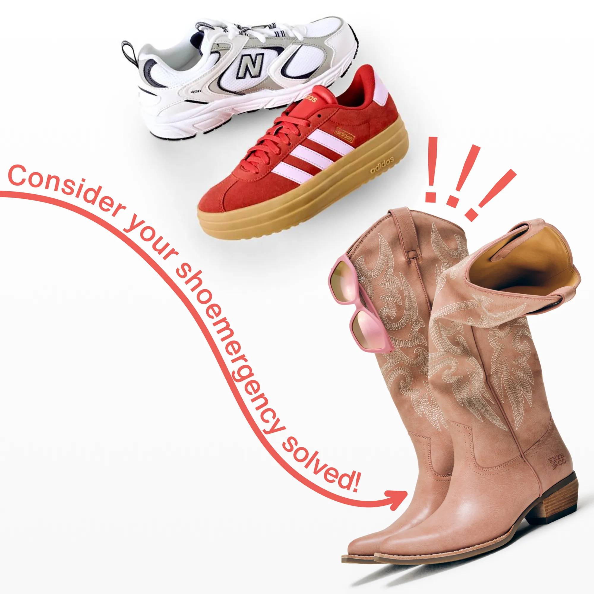 Featuring an assortment of shoes.