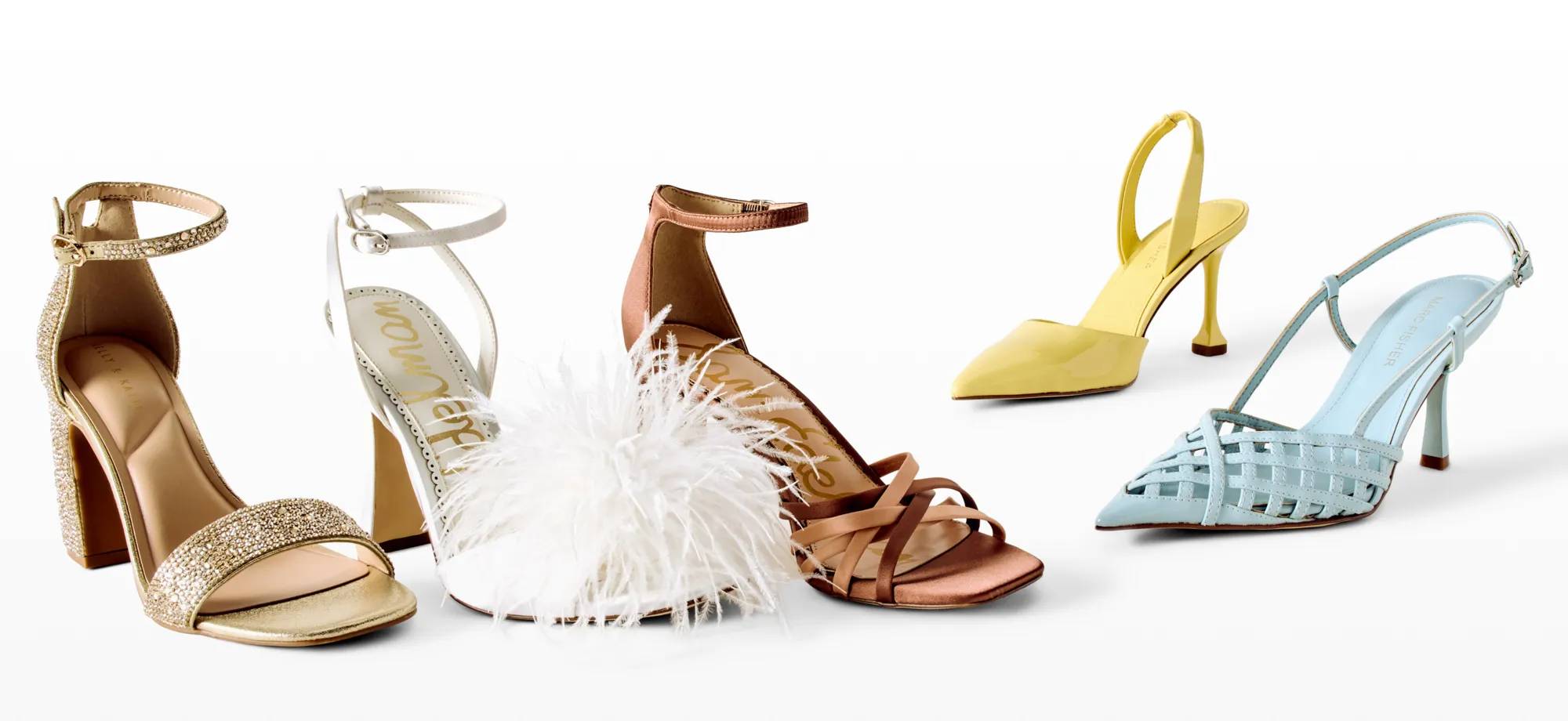 Featuring dress heels.