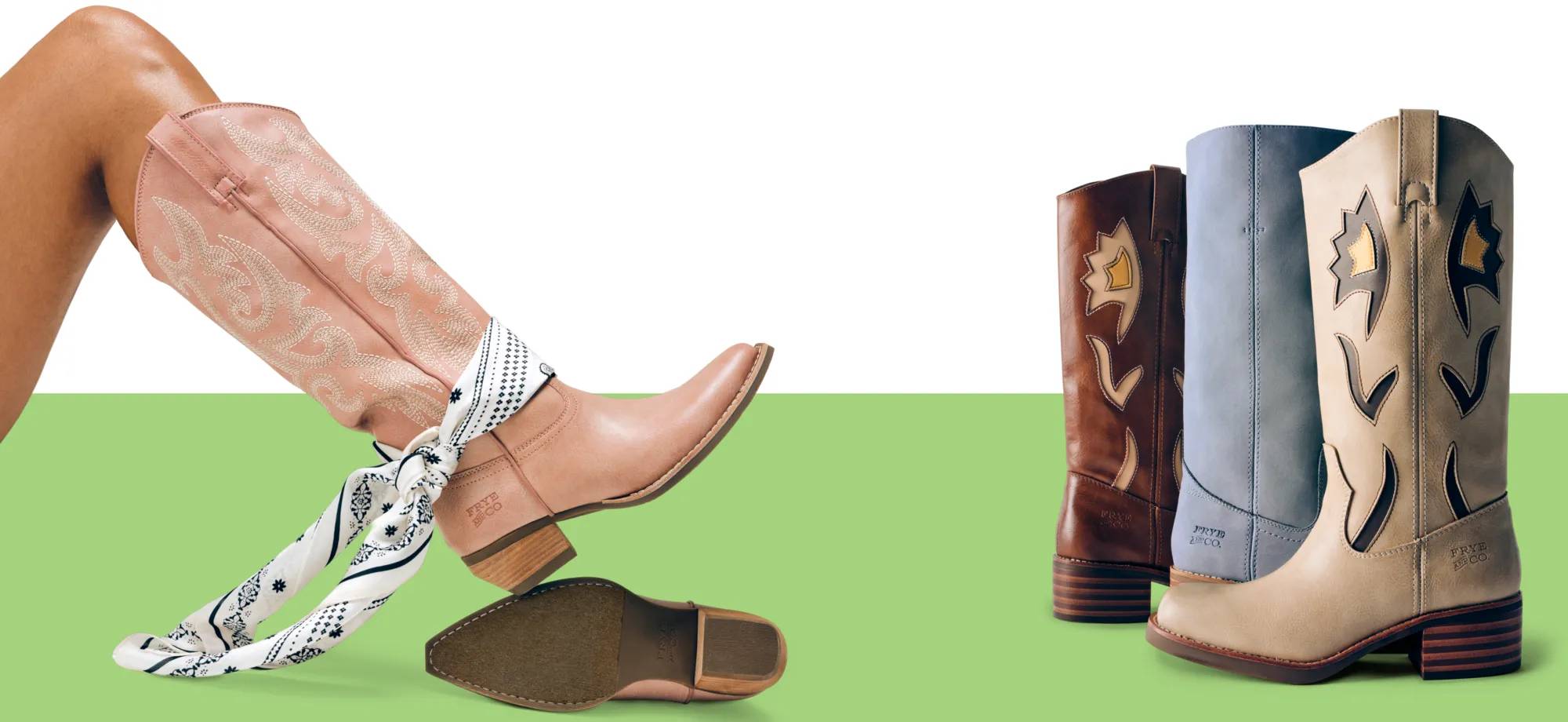 Featuring an assortment of western boots.